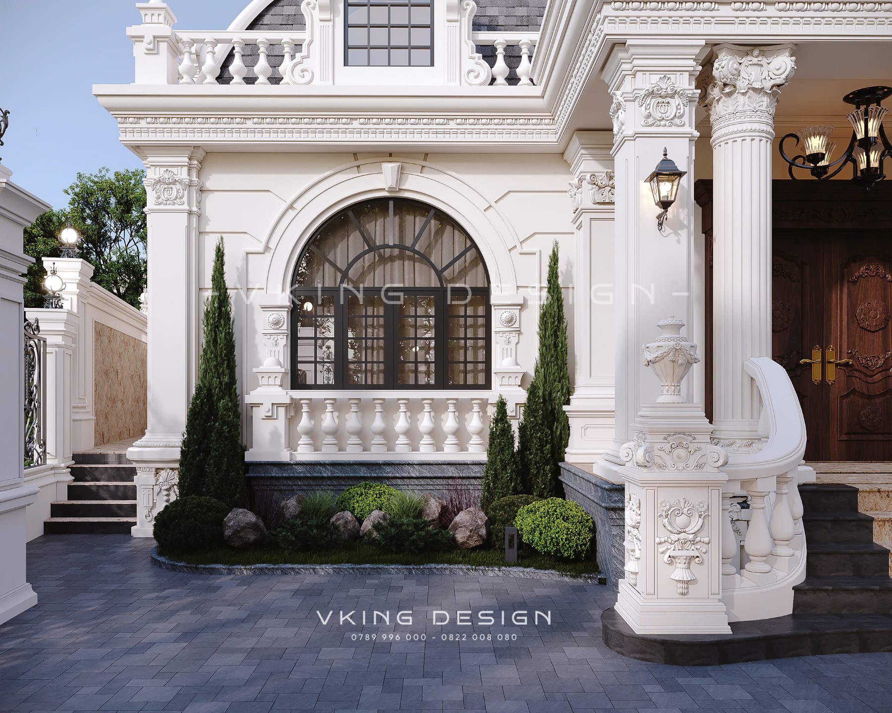 BIỆT THỰ TÂN CỔ ĐIỂN 1 TẦNG MÁI MANSARD KIỂU PHÁP VK25057 7 thiet ke biet thu tan co dien 1 tang mai mansard vk25057 15