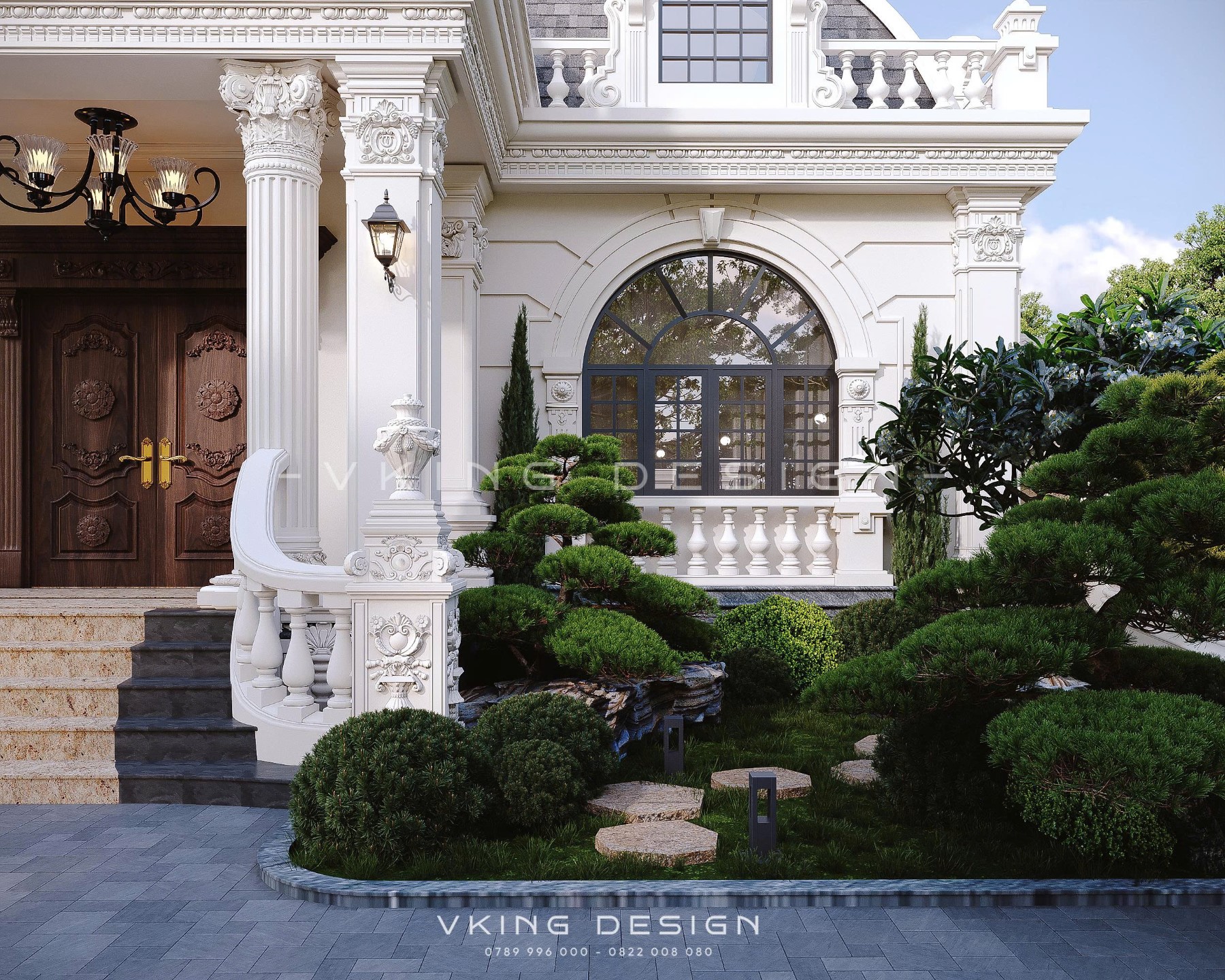 BIỆT THỰ TÂN CỔ ĐIỂN 1 TẦNG MÁI MANSARD KIỂU PHÁP VK25057 6 thiet ke biet thu tan co dien 1 tang mai mansard vk25057 16