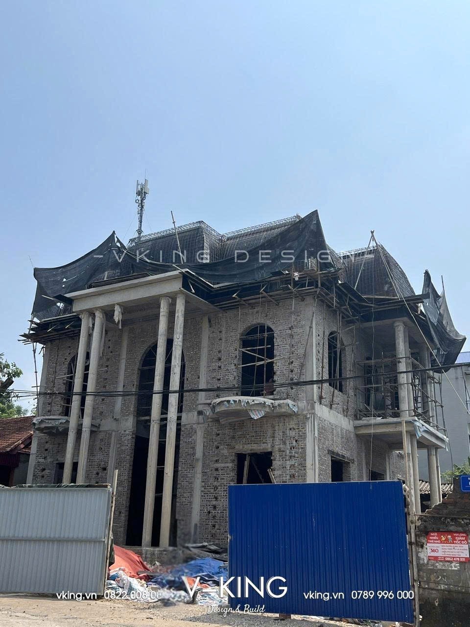 THI CÔNG XÂY DỰNG BIỆT THỰ TÂN CỔ ĐIỂN MÁI MANSARD VK24149-TC 4 thi cong xay dung biet thu tan co dien VK24149 4