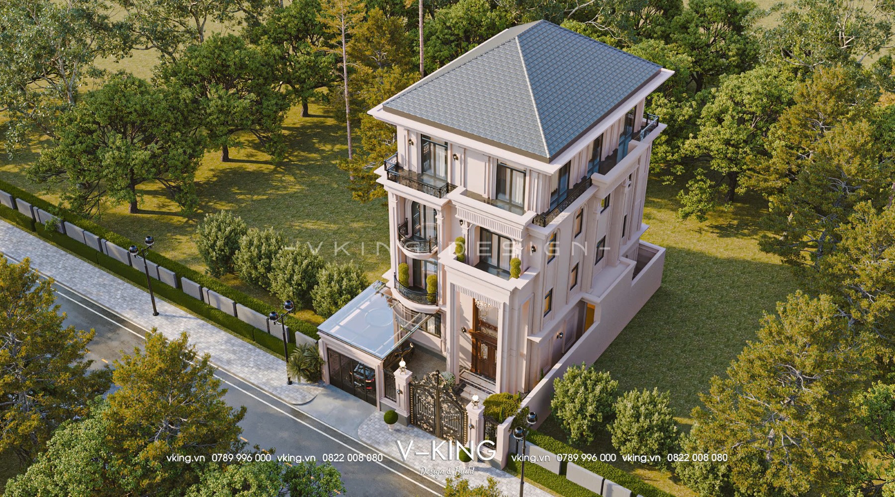 BIỆT THỰ TÂN CỔ ĐIỂN 4 TẦNG ĐẲNG CẤP VK25070 5 thiet ke biet thu tan co dien 3 tang mai nhat vk25070 4