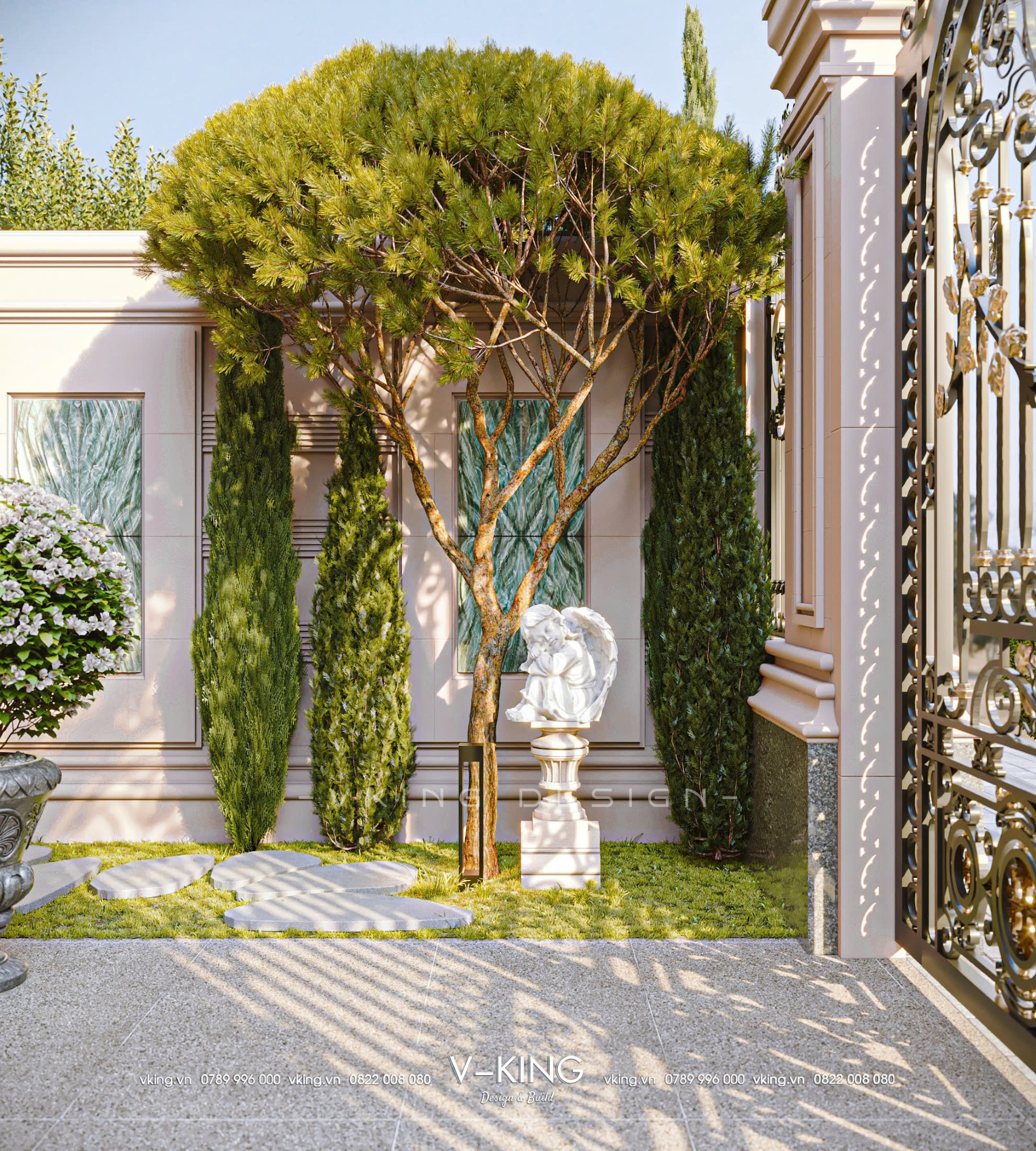 BIỆT THỰ TÂN CỔ ĐIỂN 4 TẦNG ĐẲNG CẤP VK25070 9 thiet ke biet thu tan co dien 3 tang mai nhat vk25070 7