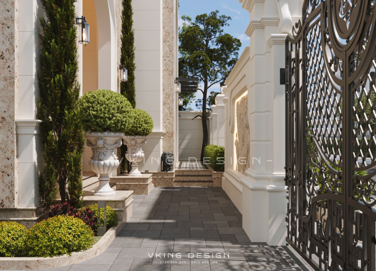 THIẾT KẾ BIỆT THỰ TÂN CỔ ĐIỂN 3 TẦNG VK25073 8 thiet ke biet thu tan co dien 3 tang VK25073 8