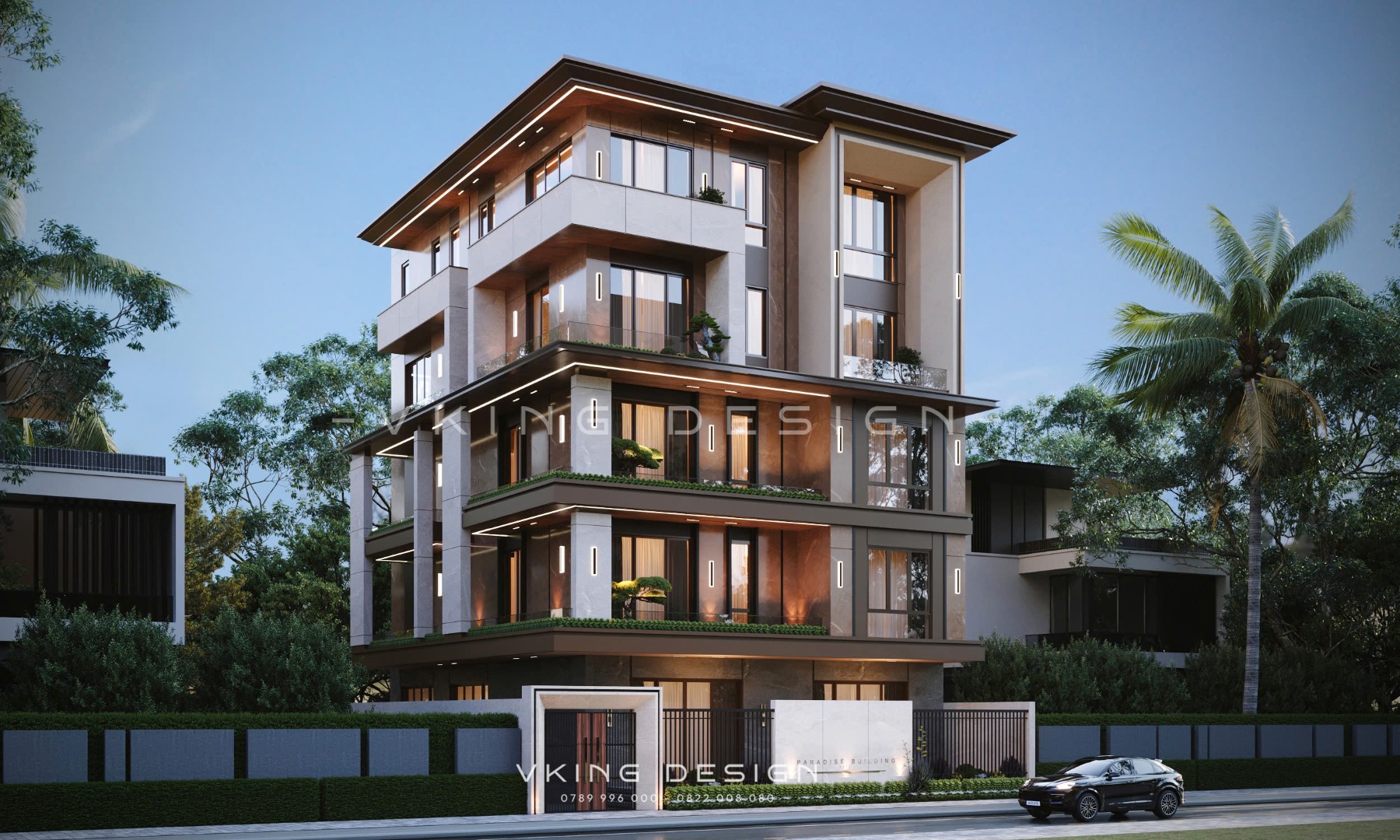 BIỆT THỰ HIỆN ĐẠI 5 TẦNG ĐẸP SANG TRỌNG VK25079 2 thiet ke biet thu hien dai 5 tang mai bang vk25079 3