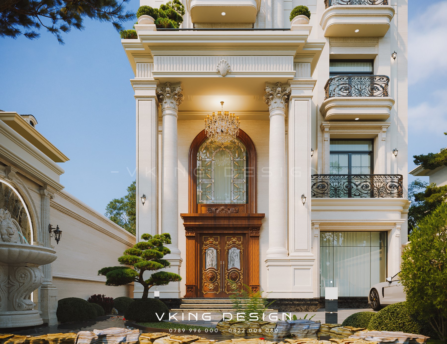 VẺ ĐẸP SANG TRỌNG CỦA BIỆT THỰ TÂN CỔ ĐIỂN 4 TẦNG MÁI MANSARD VK26036 5 thiet ke biet thu tan co dien sang trong dang cap vk26036 4