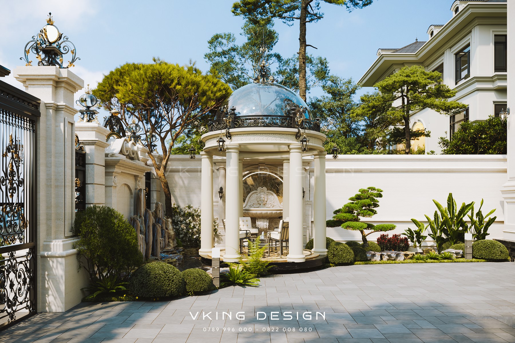 VẺ ĐẸP SANG TRỌNG CỦA BIỆT THỰ TÂN CỔ ĐIỂN 4 TẦNG MÁI MANSARD VK26036 7 thiet ke biet thu tan co dien sang trong dang cap vk26036 5