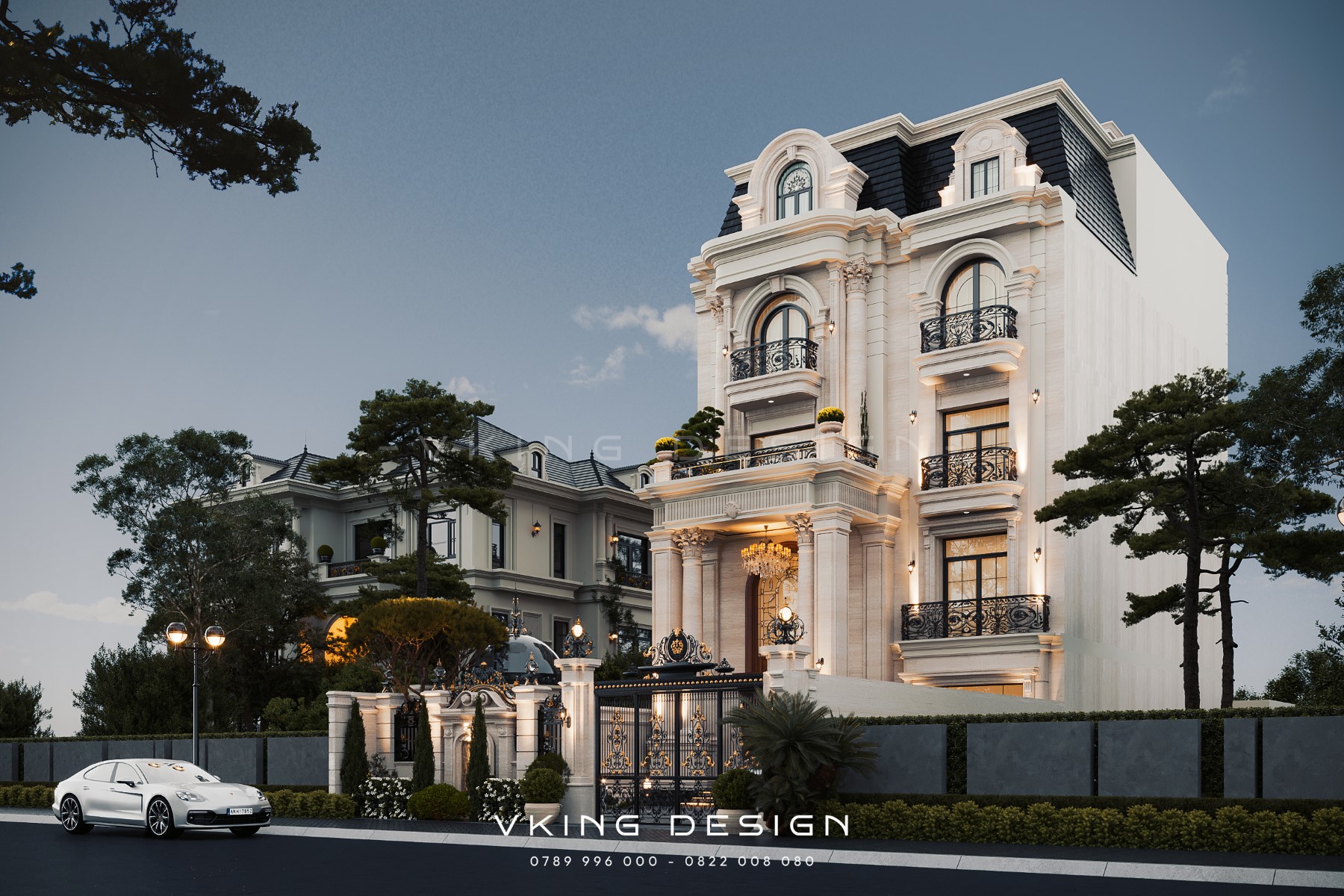 VẺ ĐẸP SANG TRỌNG CỦA BIỆT THỰ TÂN CỔ ĐIỂN 4 TẦNG MÁI MANSARD VK26036 4 thiet ke biet thu tan co dien sang trong dang cap vk26036 7