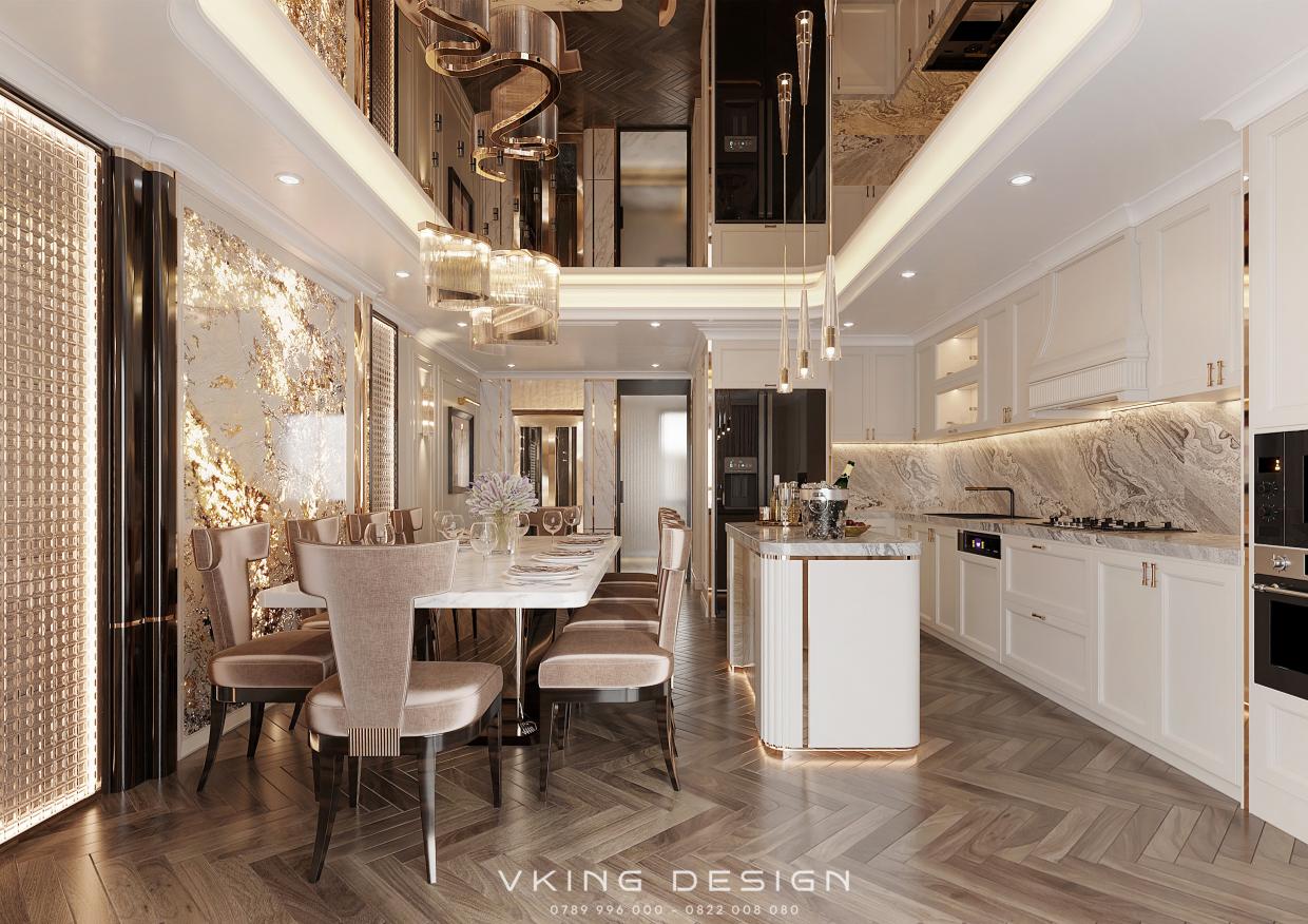 KHÔNG GIAN SỐNG TINH TẾ VỚI NỘI THẤT TÂN CỔ ĐIỂN NT26013 6 thiet ke noi that phong bep sang trong nt26013 1