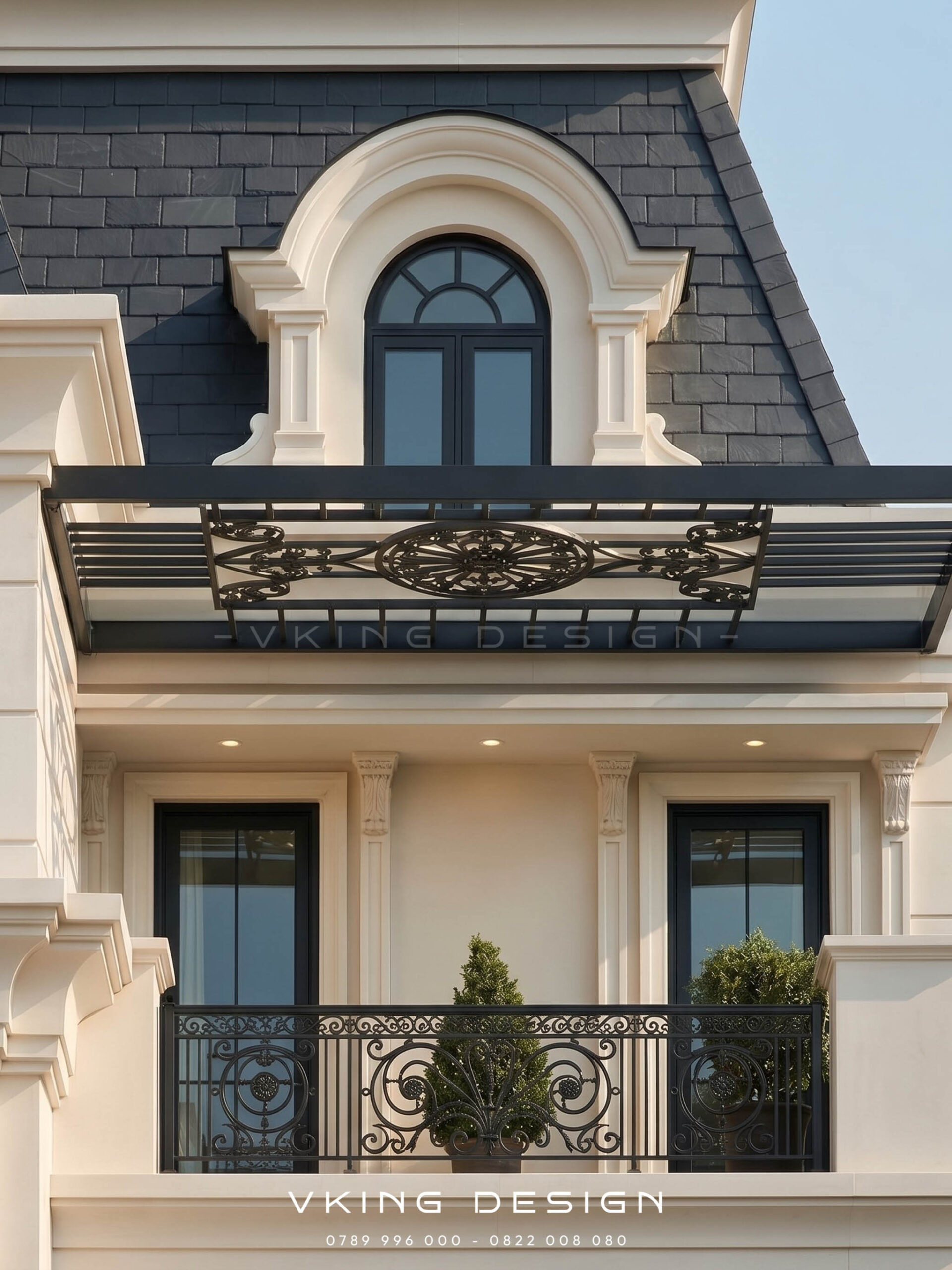 THIẾT KẾ BIỆT THỰ PHỐ TÂN CỔ ĐIỂN PHONG CÁCH PHÁP SANG TRỌNG VK26053 8 Biệt thự tân cổ điển