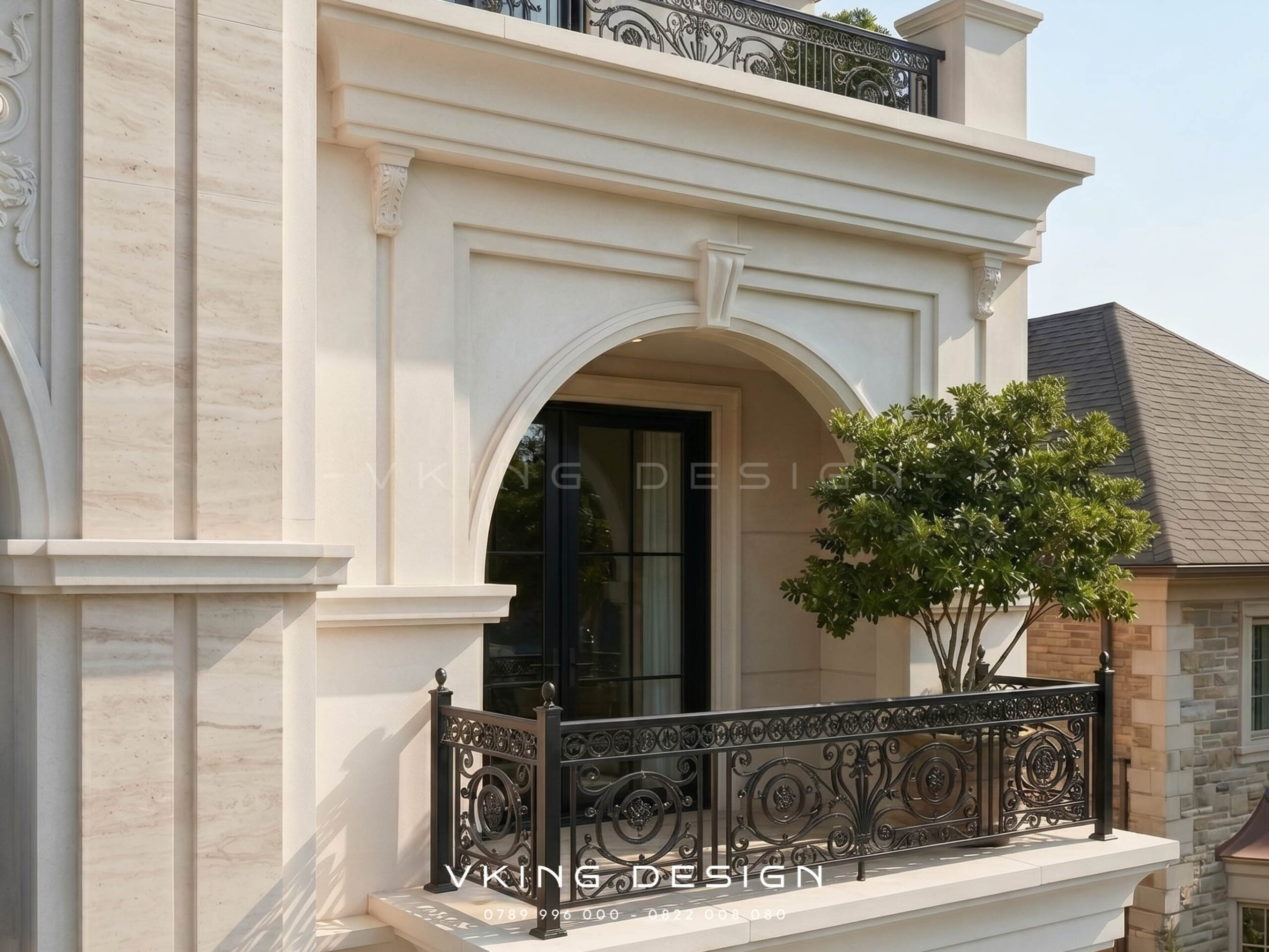 THIẾT KẾ BIỆT THỰ PHỐ TÂN CỔ ĐIỂN PHONG CÁCH PHÁP SANG TRỌNG VK26053 6 Biệt thự tân cổ điển