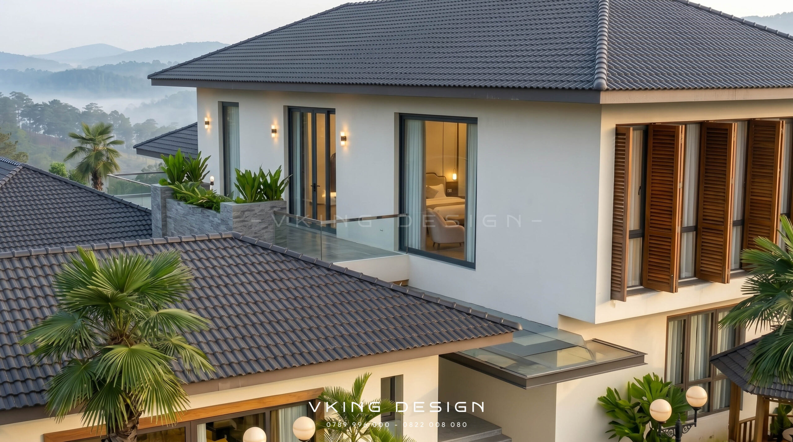 THIẾT KẾ BIỆT THỰ HIỆN ĐẠI 2 TẦNG ĐẸP GIỮA ĐỒI THÔNG VK26044 5 Biệt thự hiện đại