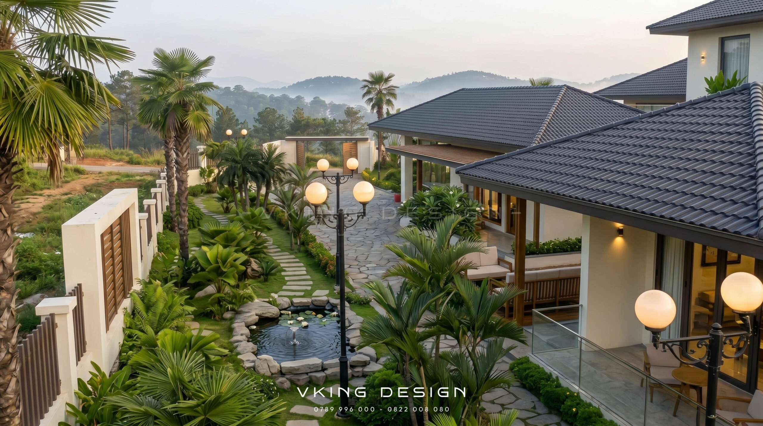 THIẾT KẾ BIỆT THỰ HIỆN ĐẠI 2 TẦNG ĐẸP GIỮA ĐỒI THÔNG VK26044 3 Biệt thự hiện đại