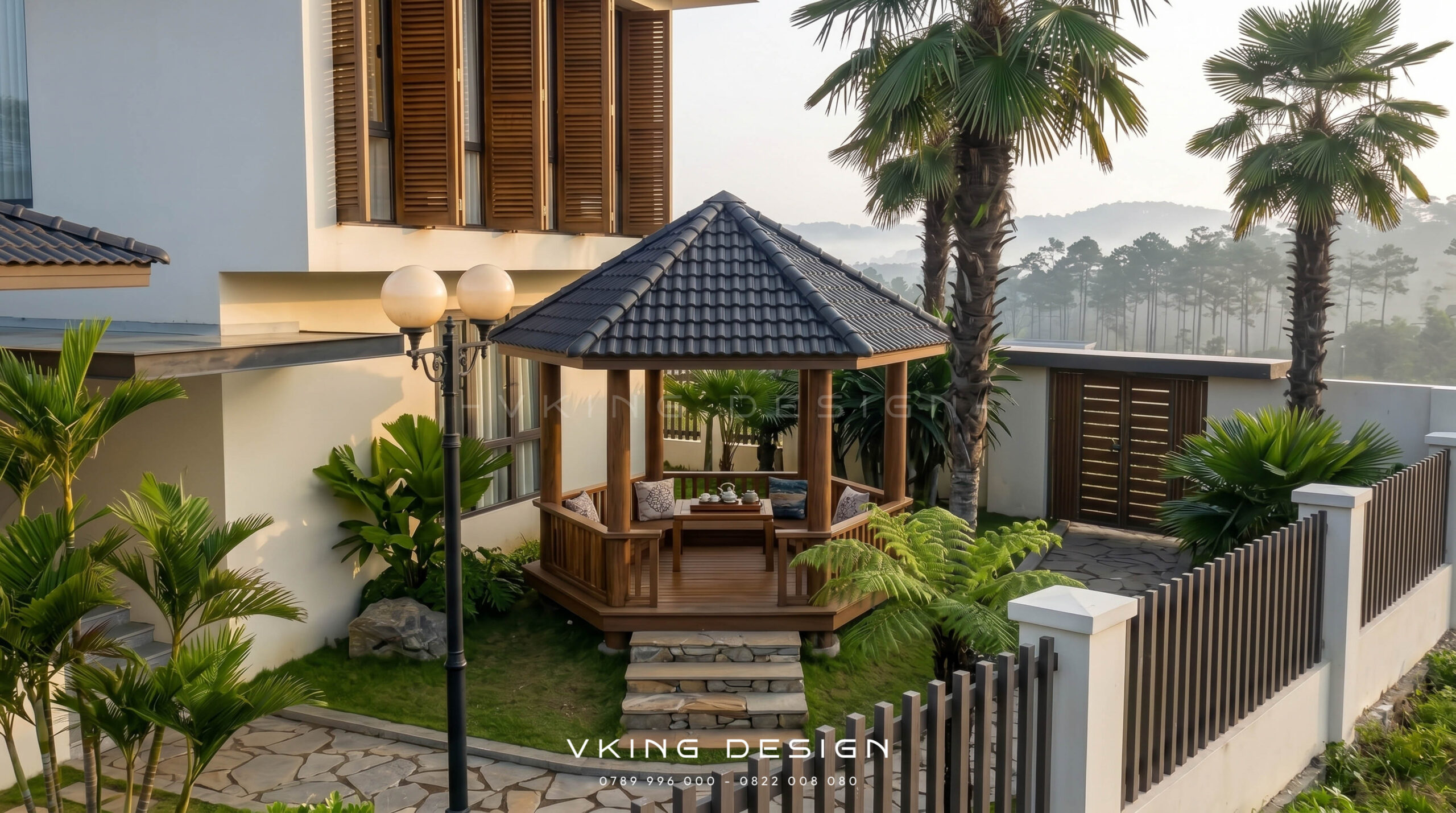 THIẾT KẾ BIỆT THỰ HIỆN ĐẠI 2 TẦNG ĐẸP GIỮA ĐỒI THÔNG VK26044 9 Biệt thự hiện đại