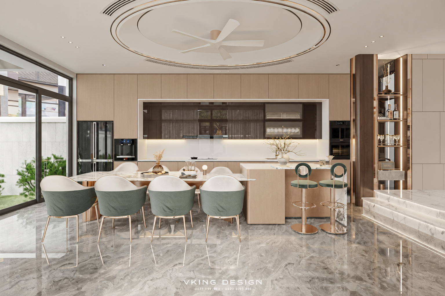 KHÔNG GIAN NỘI THẤT THỜI THƯỢNG TRONG BIỆT THỰ NT26040 13 2 thiet ke phong bep an 2 1