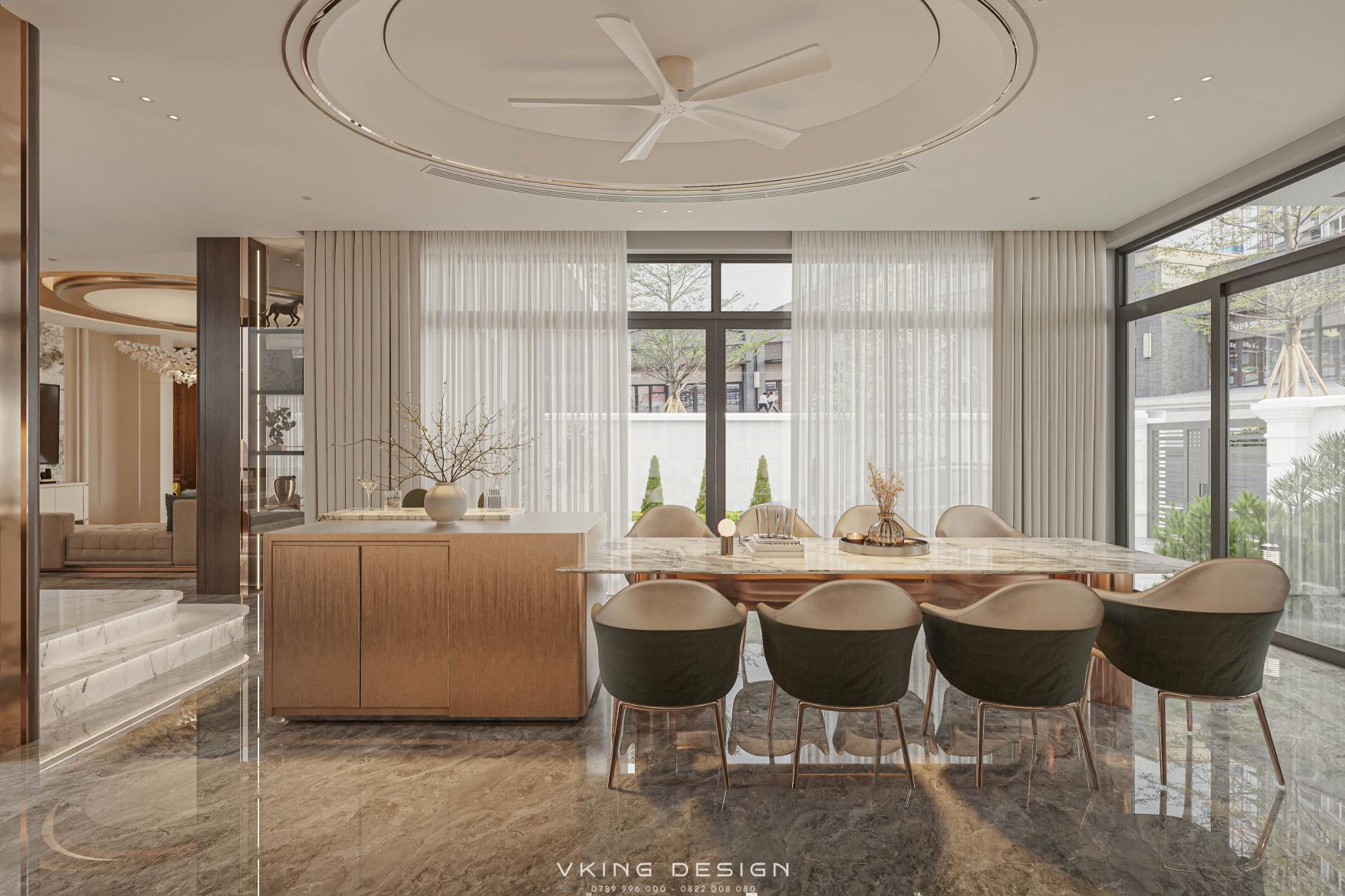 KHÔNG GIAN NỘI THẤT THỜI THƯỢNG TRONG BIỆT THỰ NT26040 15 2 thiet ke phong bep an 2 3