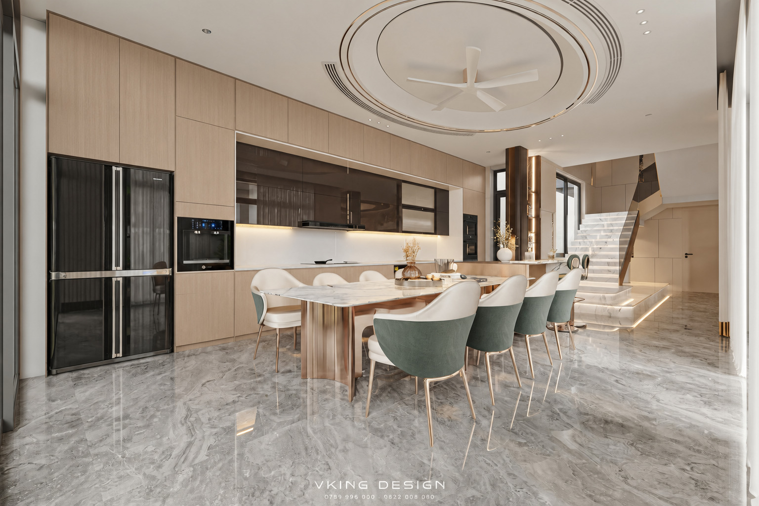 KHÔNG GIAN NỘI THẤT THỜI THƯỢNG TRONG BIỆT THỰ NT26040 16 2 thiet ke phong bep an 2 4