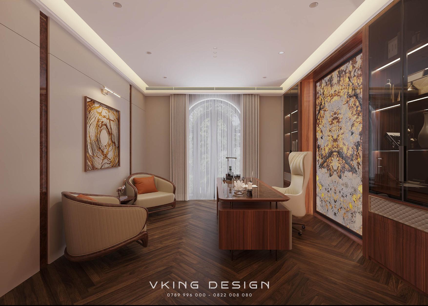 NỘI THẤT GỖ ÓC CHÓ TINH TẾ VÀ ĐẲNG CẤP NT26014 37 9 thiet ke phong lam viec 2