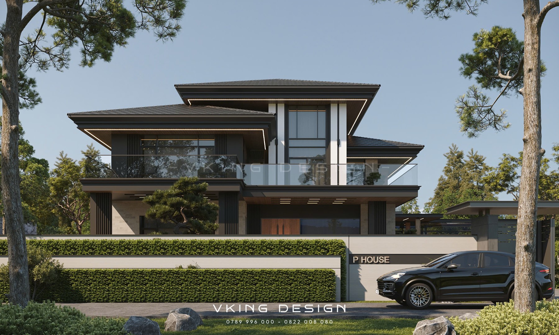 NÉT ĐẸP HIỆN ĐẠI VÀ THANH LỊCH TRONG BIỆT THỰ 2 TẦNG VK26072 1 thiet ke biet thu hien dai 2 tang mai nhat vk26072 1