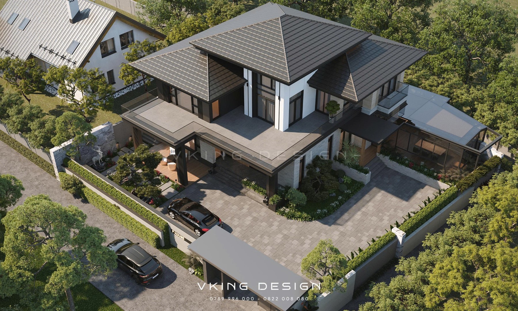 NÉT ĐẸP HIỆN ĐẠI VÀ THANH LỊCH TRONG BIỆT THỰ 2 TẦNG VK26072 4 thiet ke biet thu hien dai 2 tang mai nhat vk26072 3