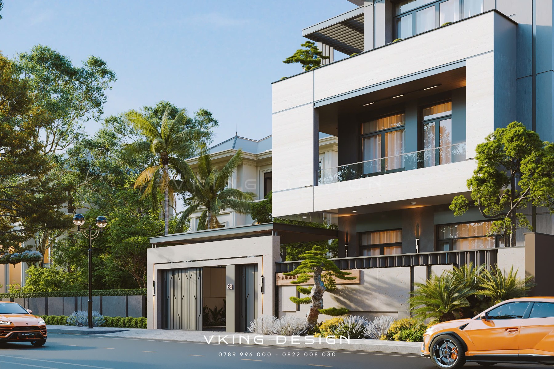BIỆT THỰ HIỆN ĐẠI 3 TẦNG MÁI NHẬT VK26068 5 thiet ke biet thu hien dai vk26068 9
