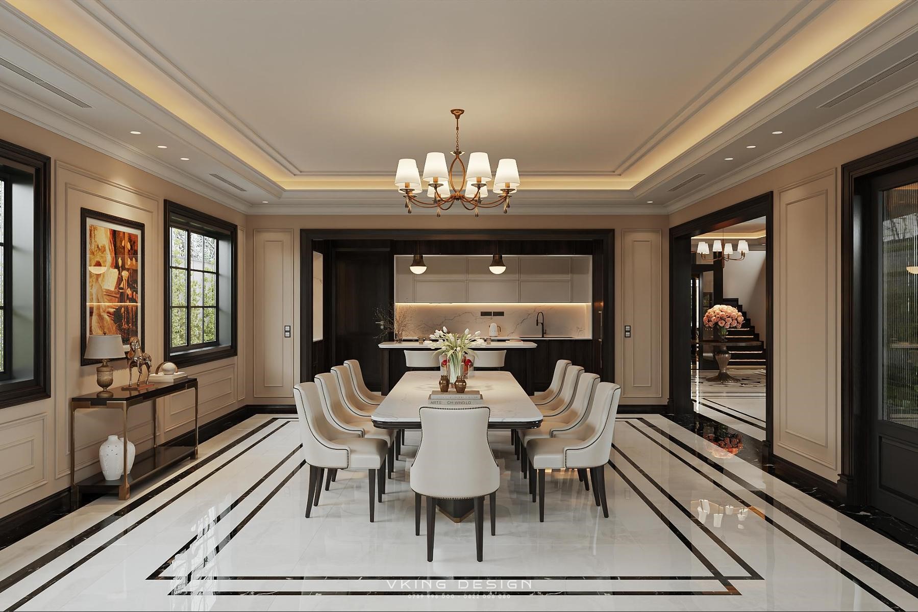 NỘI THẤT BIỆT THỰ TÂN CỔ ĐIỂN ĐẸP SANG TRỌNG NT26031 15 thiet ke noi that phong bep an sang trong nt26012 3