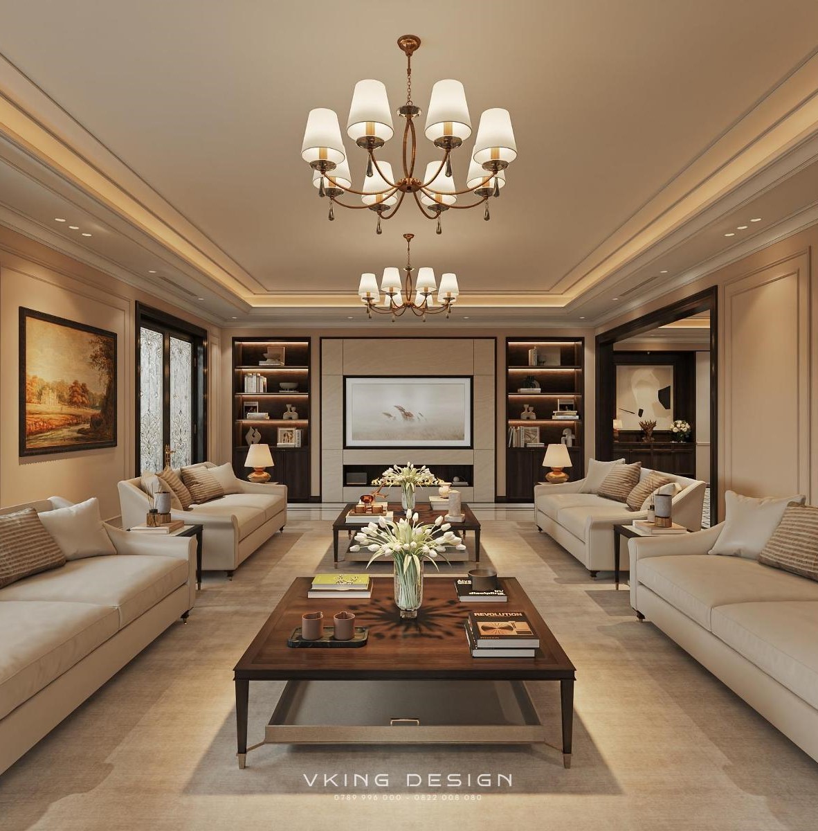 NỘI THẤT BIỆT THỰ TÂN CỔ ĐIỂN ĐẸP SANG TRỌNG NT26031 10 thiet ke noi that phong khach cao cap luxury nt26012 10
