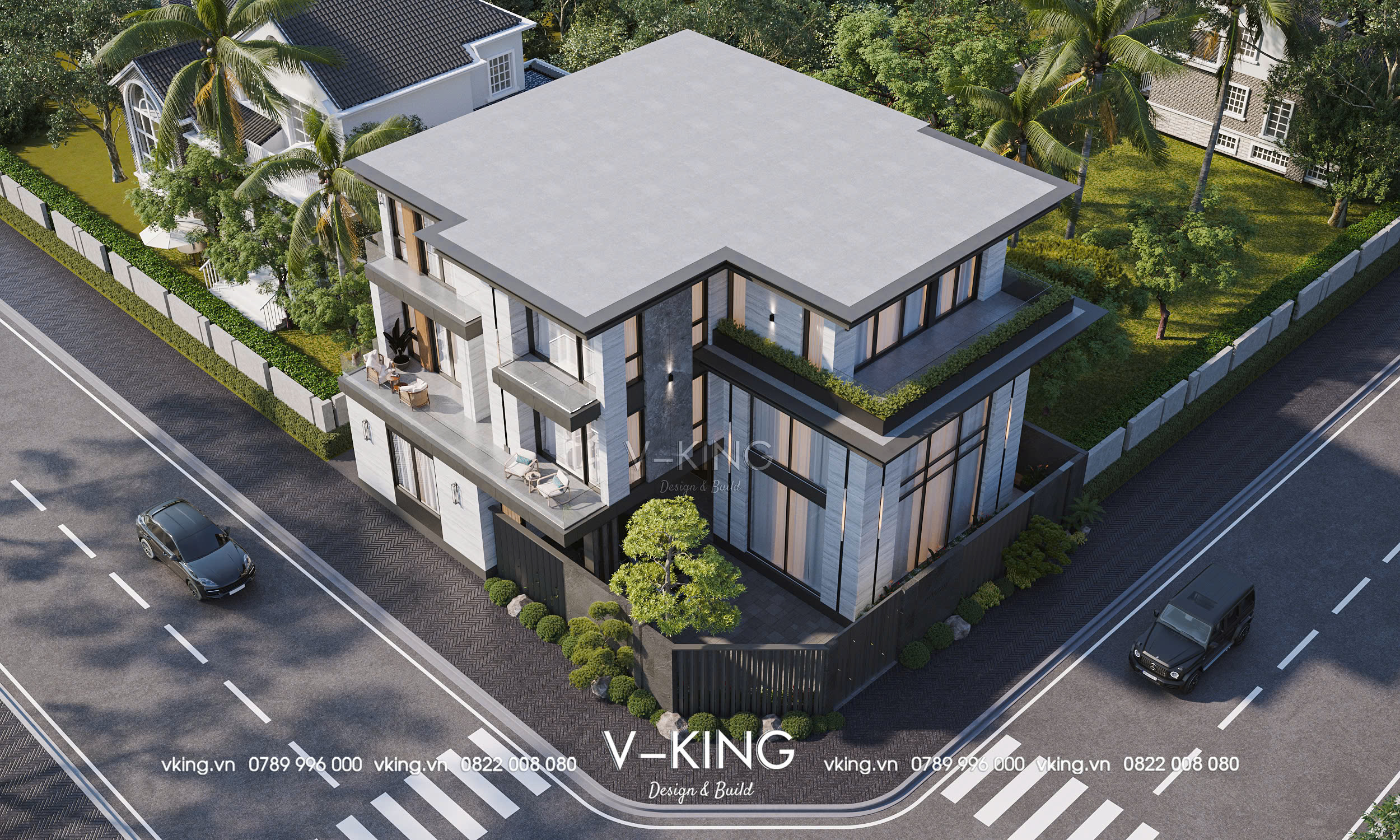 10+ MẪU BIỆT THỰ HIỆN ĐẠI VÀ TƯ DUY KIẾN TRÚC ĐẰNG SAU 10 thiet ke thi cong biet thu hien dai 3 tang mai bang vk24103 2
