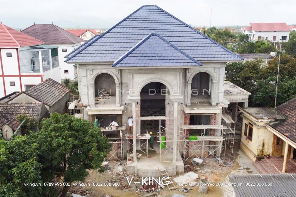 THI CÔNG XÂY DỰNG BIỆT THỰ TÂN CỔ ĐIỂN VK25091TC 9 thi cong xay dung biet thu tan co dien vk25091 tc 10