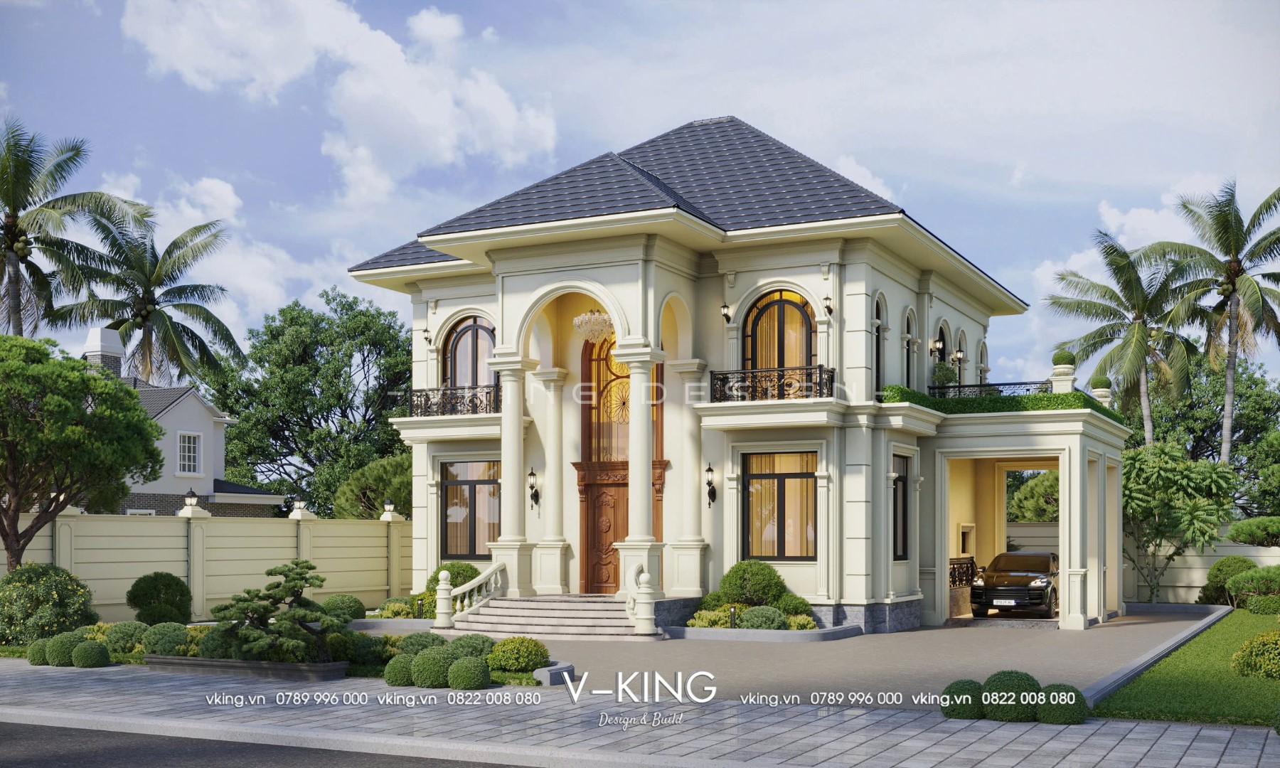 THI CÔNG XÂY DỰNG BIỆT THỰ TÂN CỔ ĐIỂN VK25091TC 3 thi cong xay dung biet thu tan co dien vk25091 tc 16