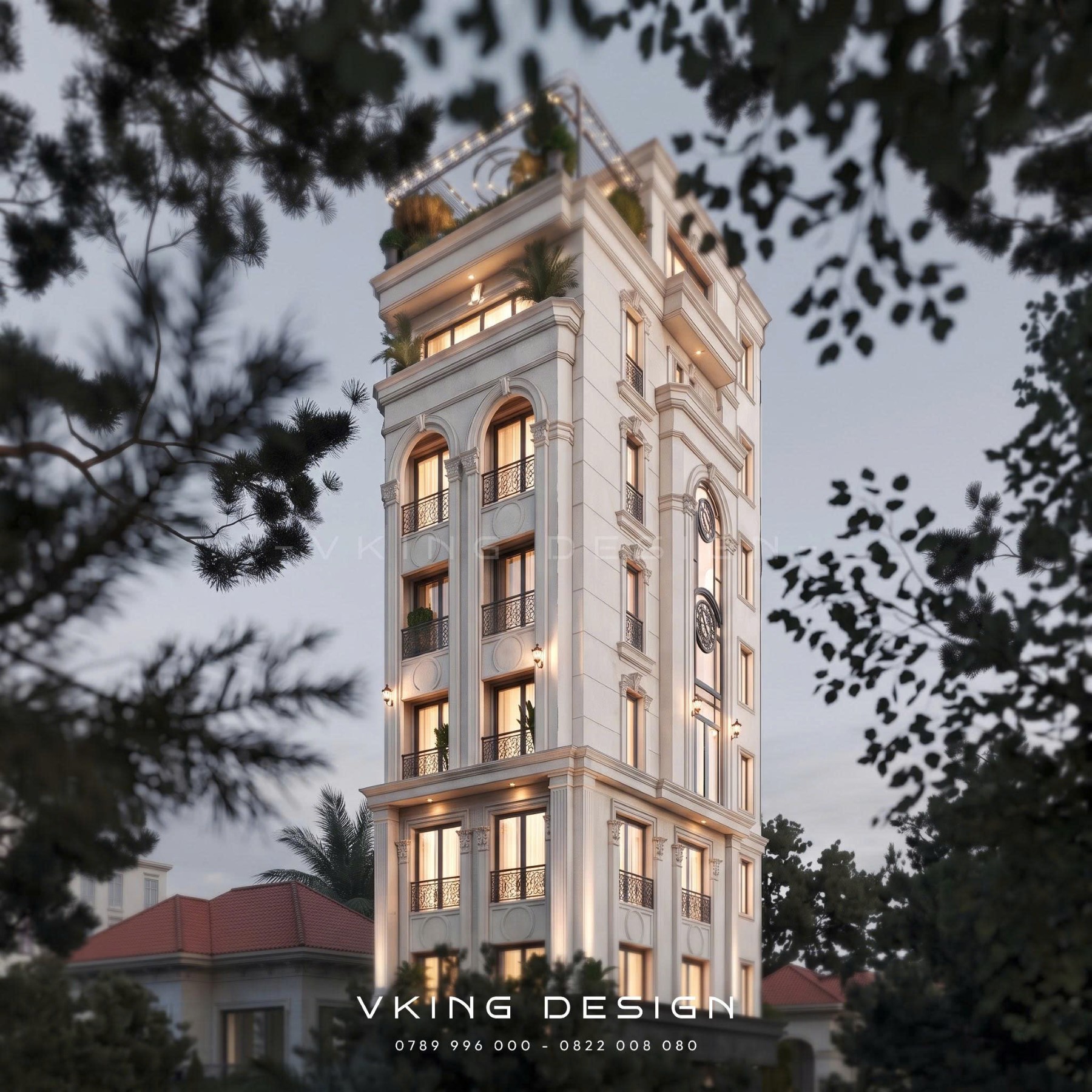 BIỆT THỰ PHỐ TÂN CỔ ĐIỂN SANG TRỌNG VK26081 4 thiet ke biet thu pho tan co dien vk26081 8